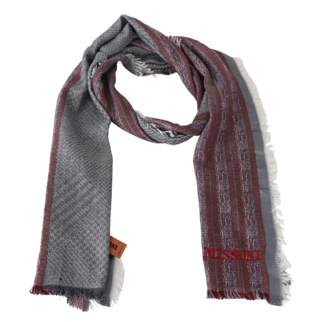 Missoni Multicolor Wool Striped Unisex Neck Wrap Shawl Scarf