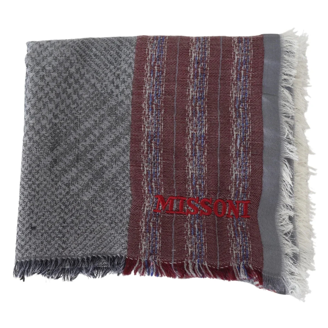 Missoni Multicolor Wool Striped Unisex Neck Wrap Shawl Scarf