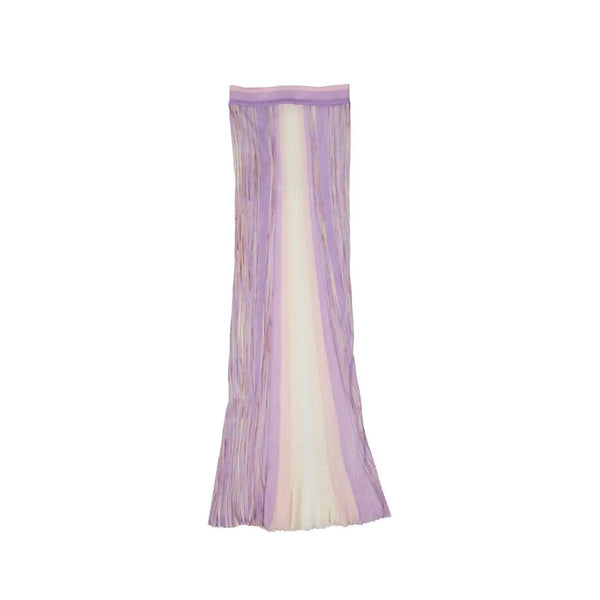 Missoni Purple Cotton Long Skirt