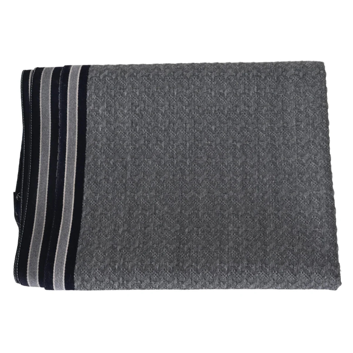 Missoni Wool Scarf with Gray Stripes Pattern and Logo Embroidery