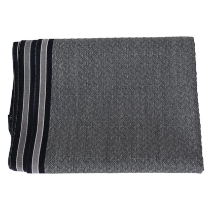 Missoni Wool Scarf with Gray Stripes Pattern and Logo Embroidery