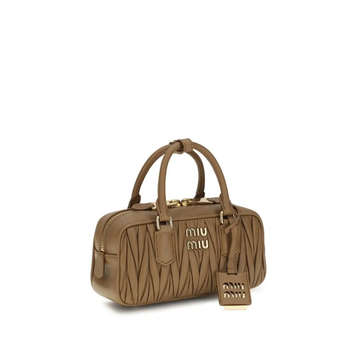 Miu Beige Calf Leather Bos Taurus Handbag