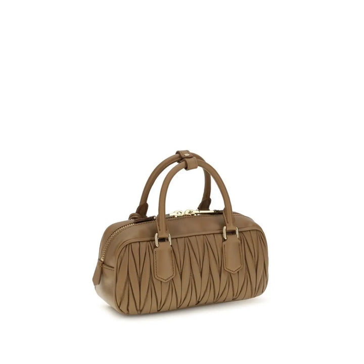Miu Beige Calf Leather Bos Taurus Handbag