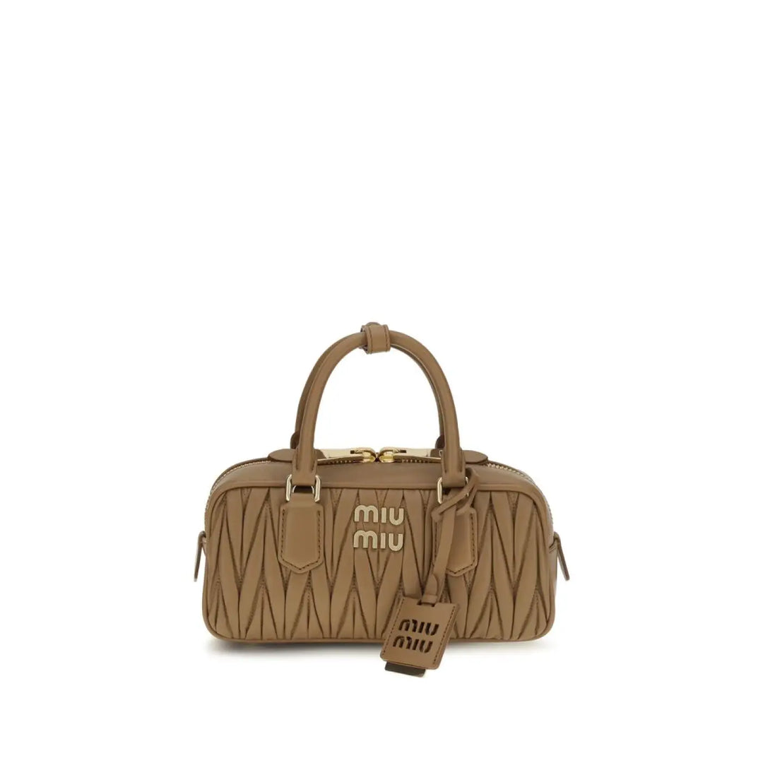 Miu Beige Calf Leather Bos Taurus Handbag