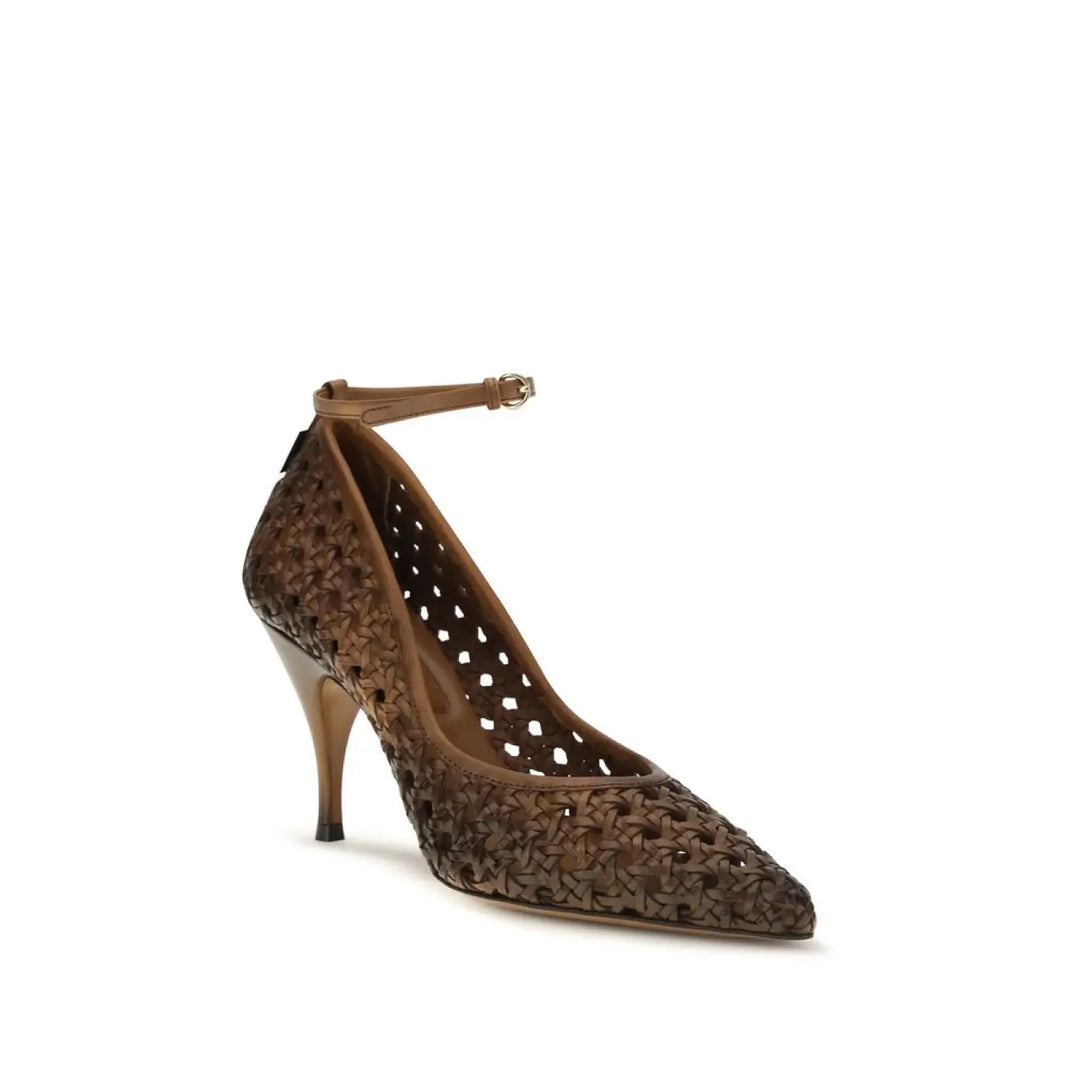 Women’s Miu Beige Calf Leather Bos Taurus High Heel Pumps
