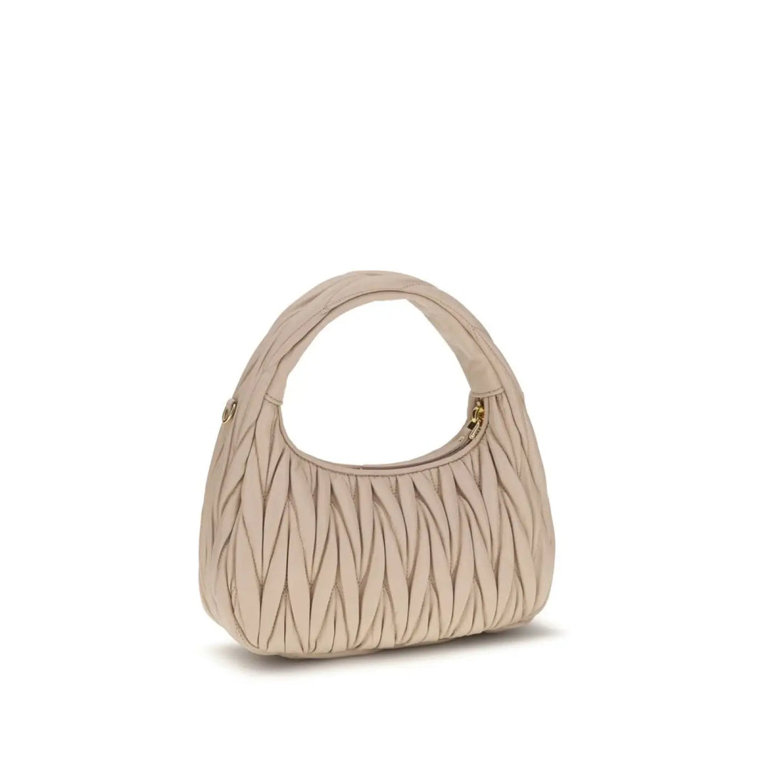 Women’s Miu Beige Calf Leather Bos Taurus Shoulder Bag