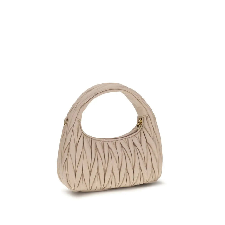 Women’s Miu Beige Calf Leather Bos Taurus Shoulder Bag