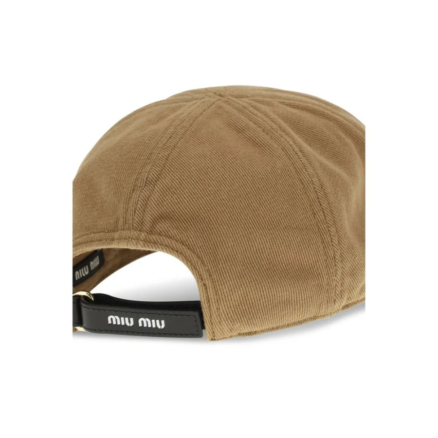 Miu Beige Cotton Cap (Baseball Hat)