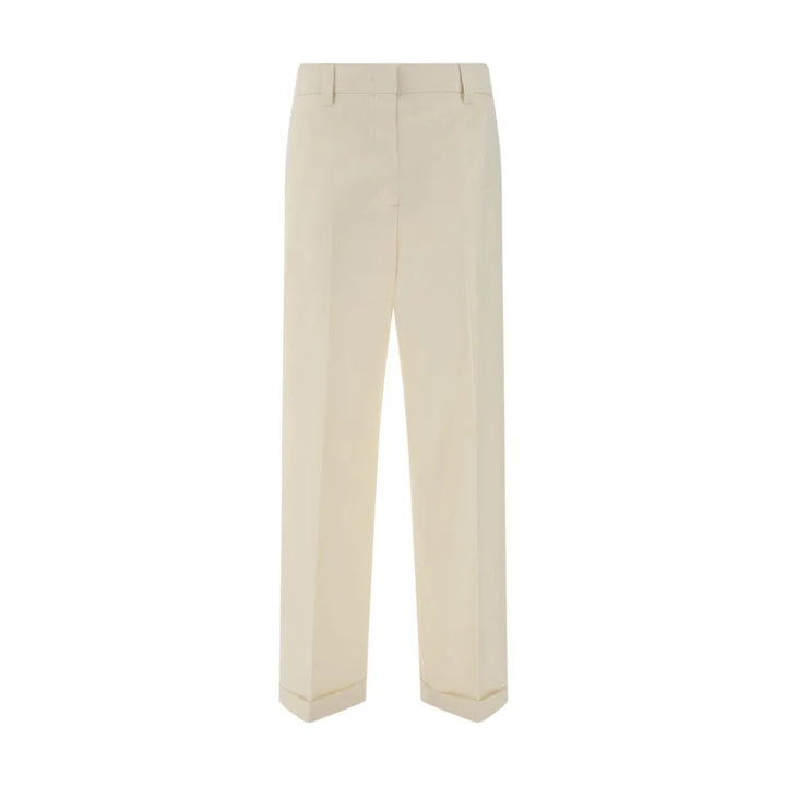 Miu Beige Cotton Casual Pants