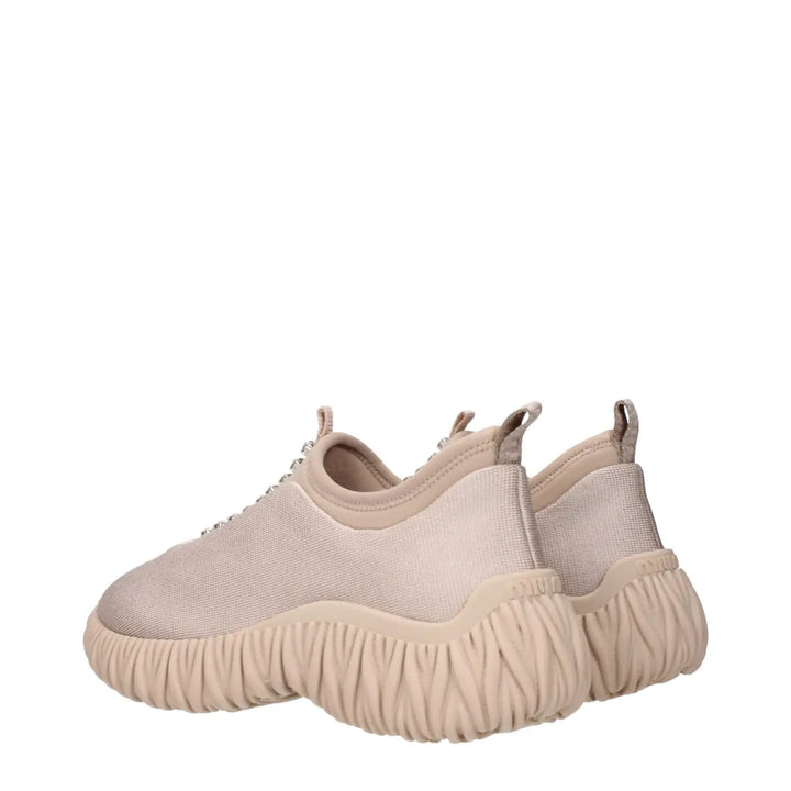 Miu Beige Fabric Sneakers