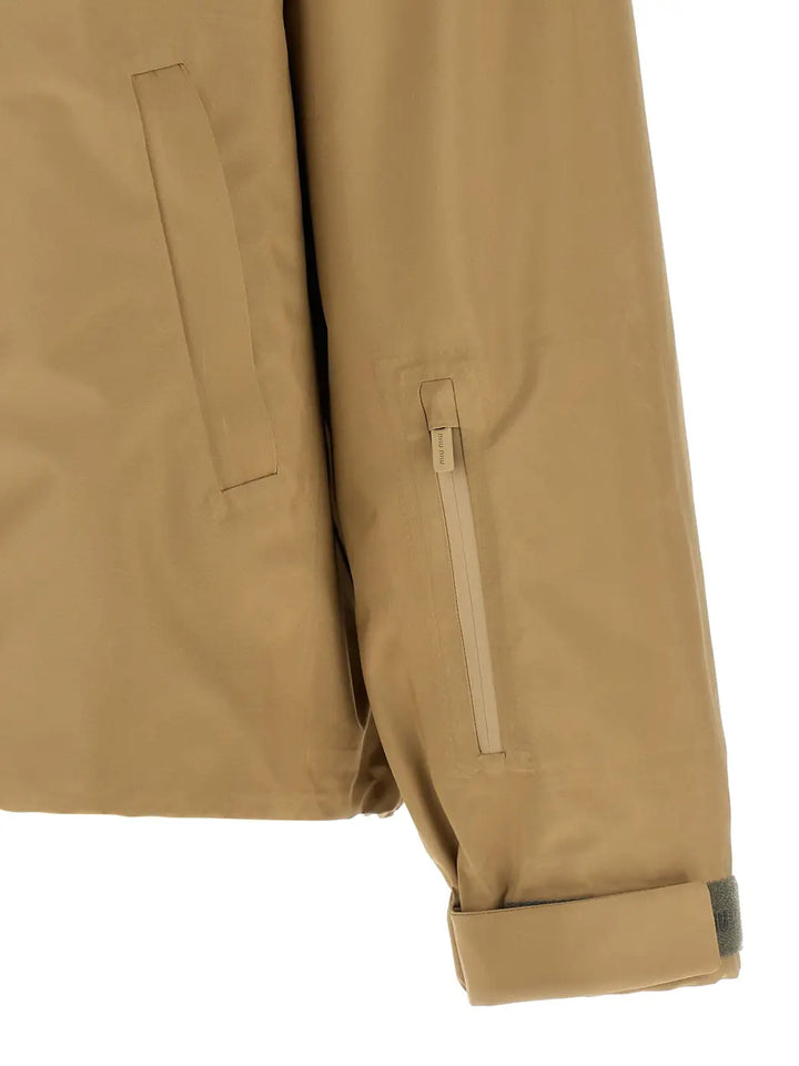 Miu Beige Recycled Polyester Shell Jacket
