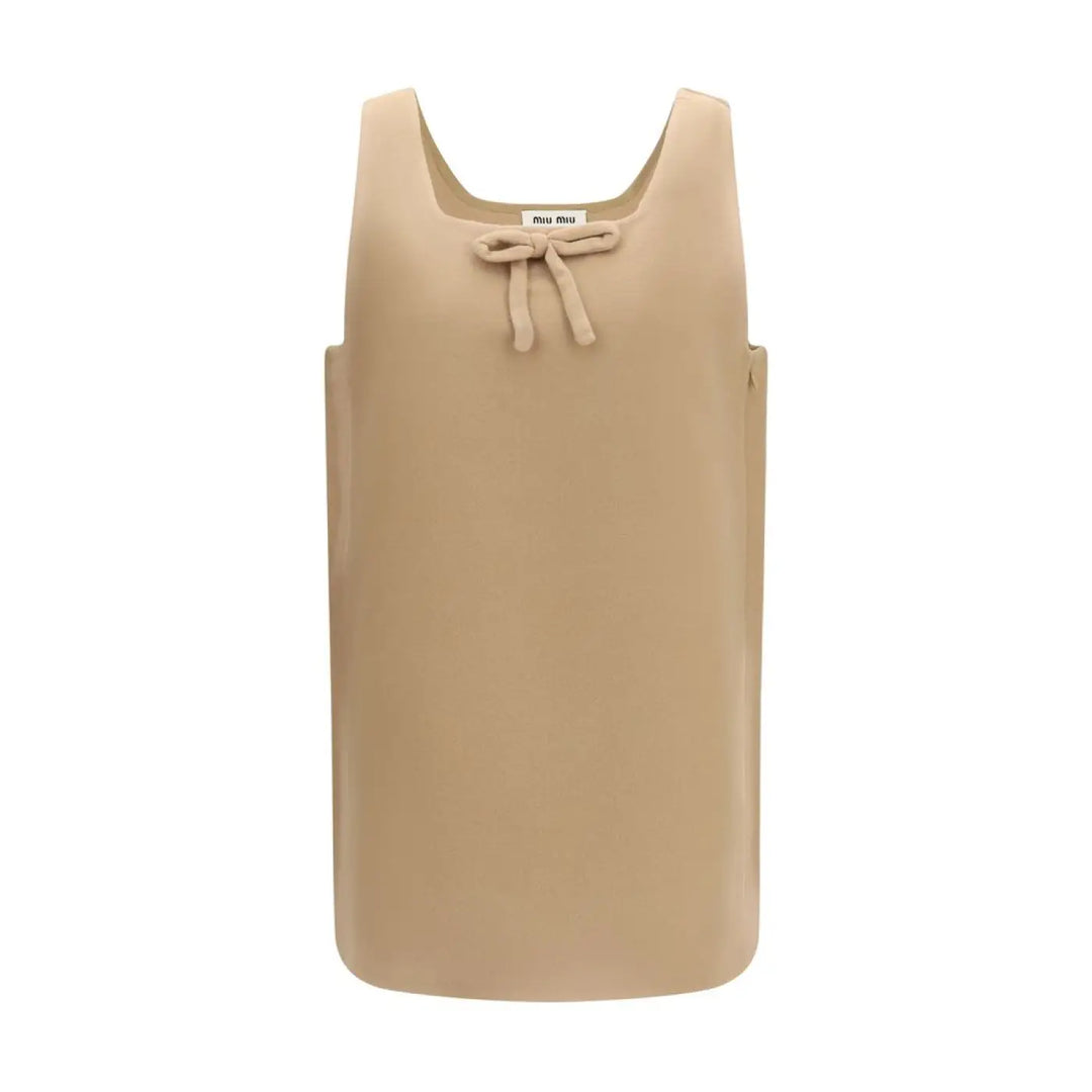 Miu Beige Wool Oves Aries Casual Dress