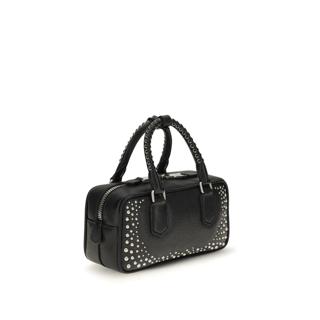 Miu Black Calf Leather Bos Taurus Handbag