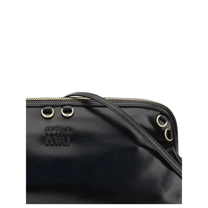 Miu Black Calf Leather Bos Taurus Shoulder Bag