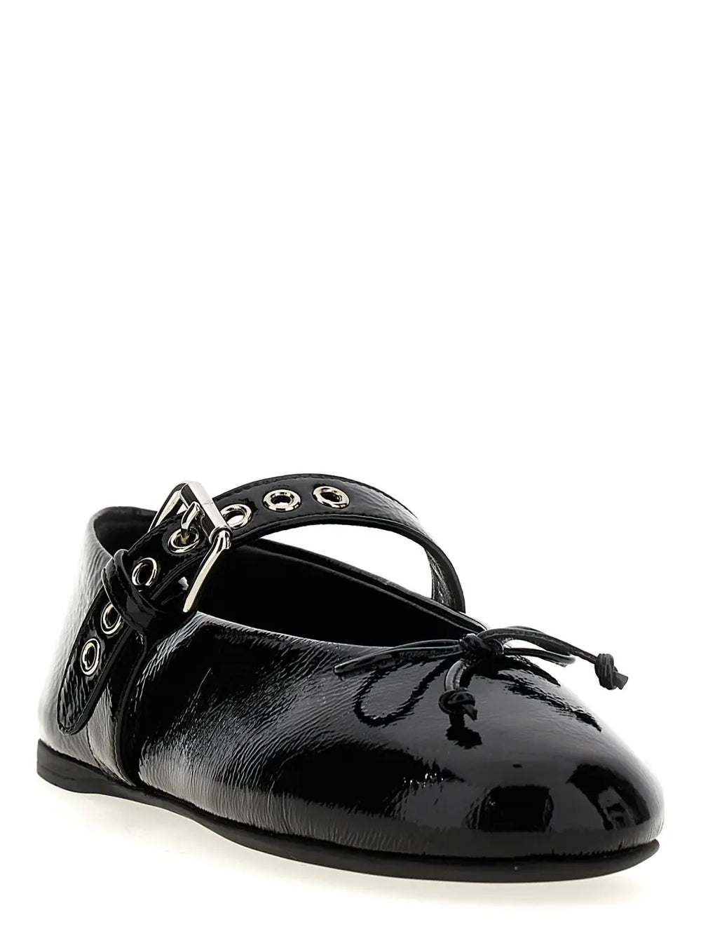 Miu Black Calfskin Ballet Flats