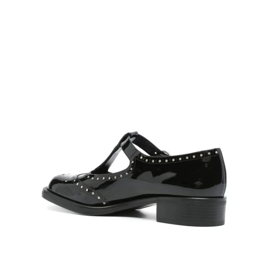 Miu Black Calfskin Ballet Flats