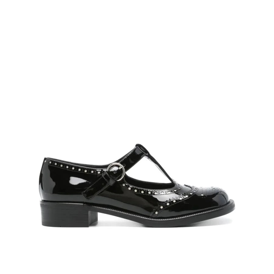 Miu Black Calfskin Ballet Flats