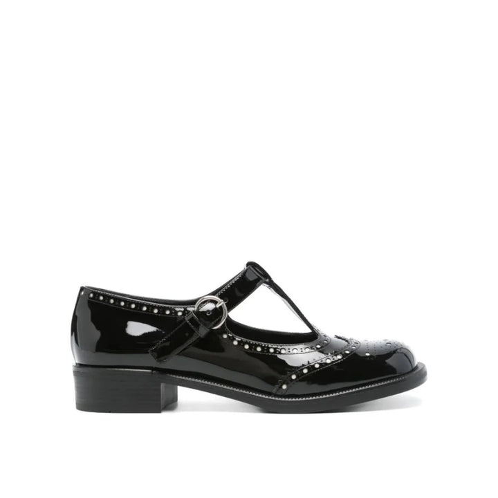 Miu Black Calfskin Ballet Flats