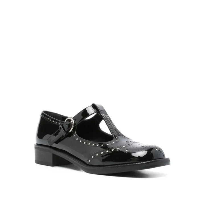 Miu Black Calfskin Ballet Flats