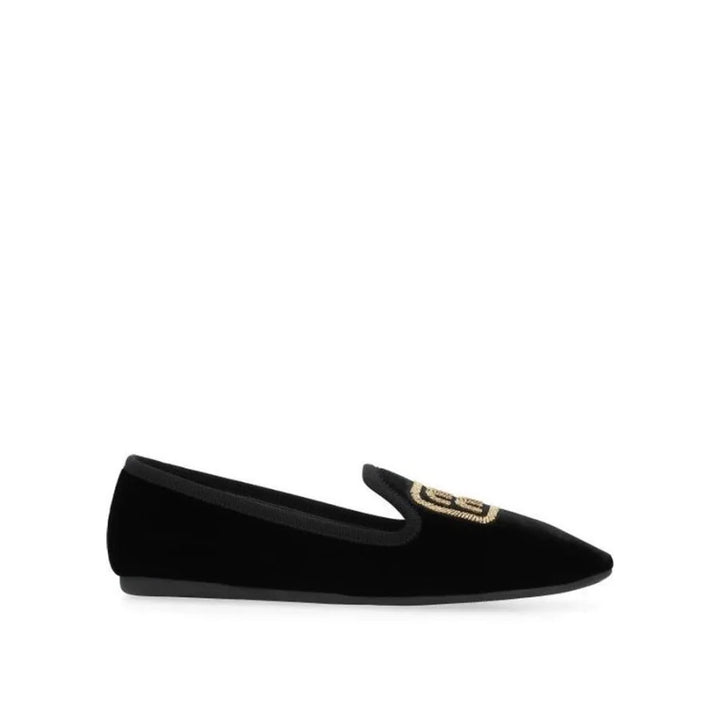 Miu Black Fabric Flats