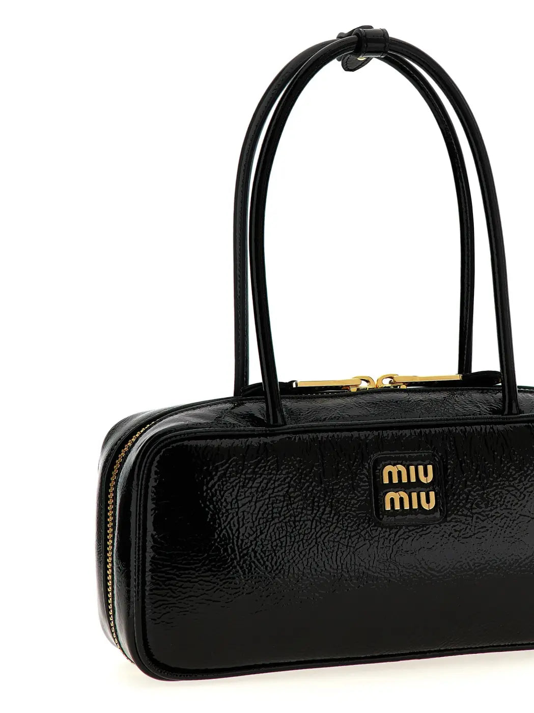 Miu Black Lamb Leather Handbag