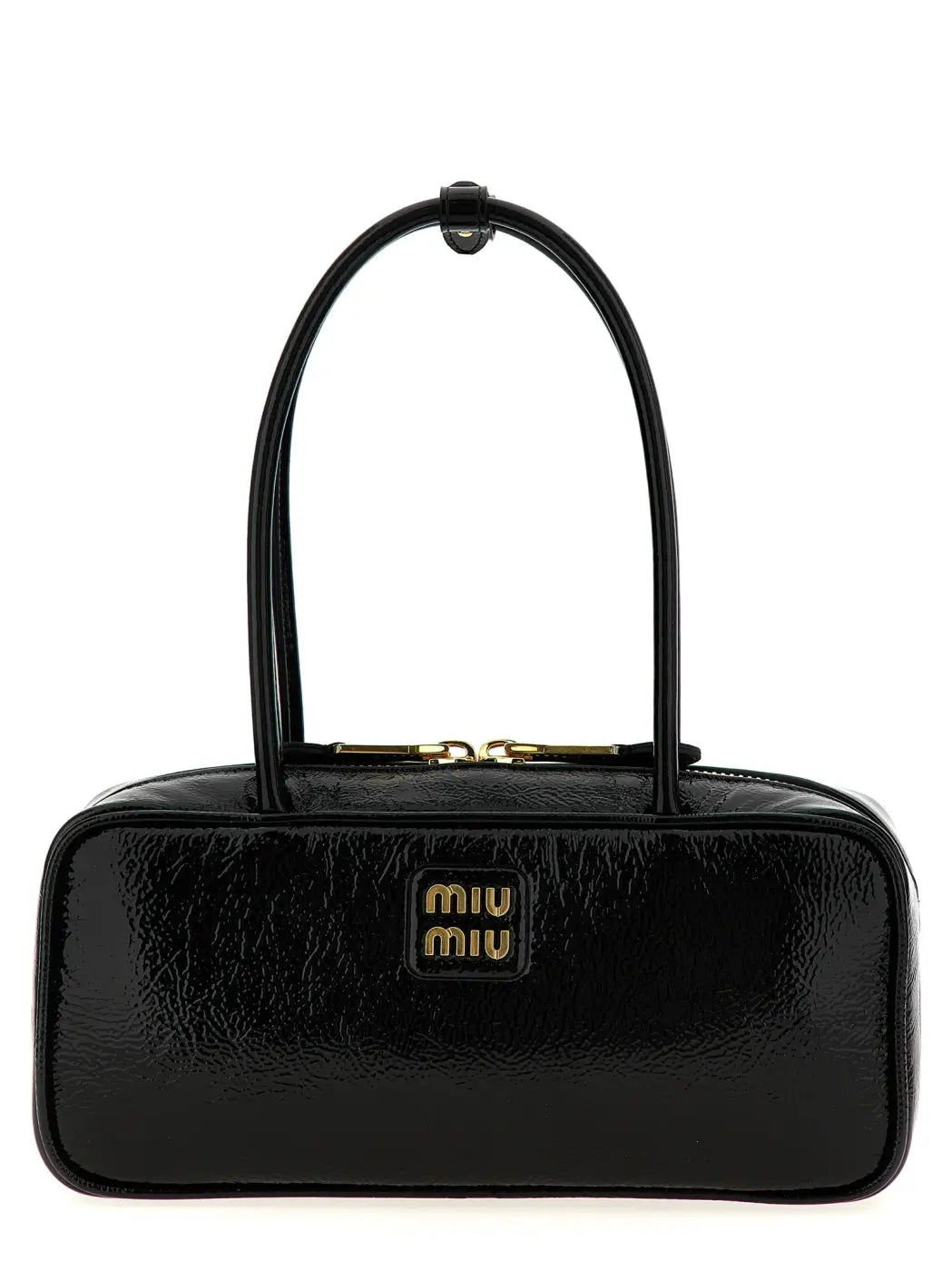 Miu Black Lamb Leather Handbag