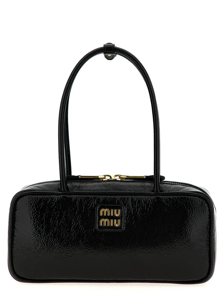 Miu Black Lamb Leather Handbag