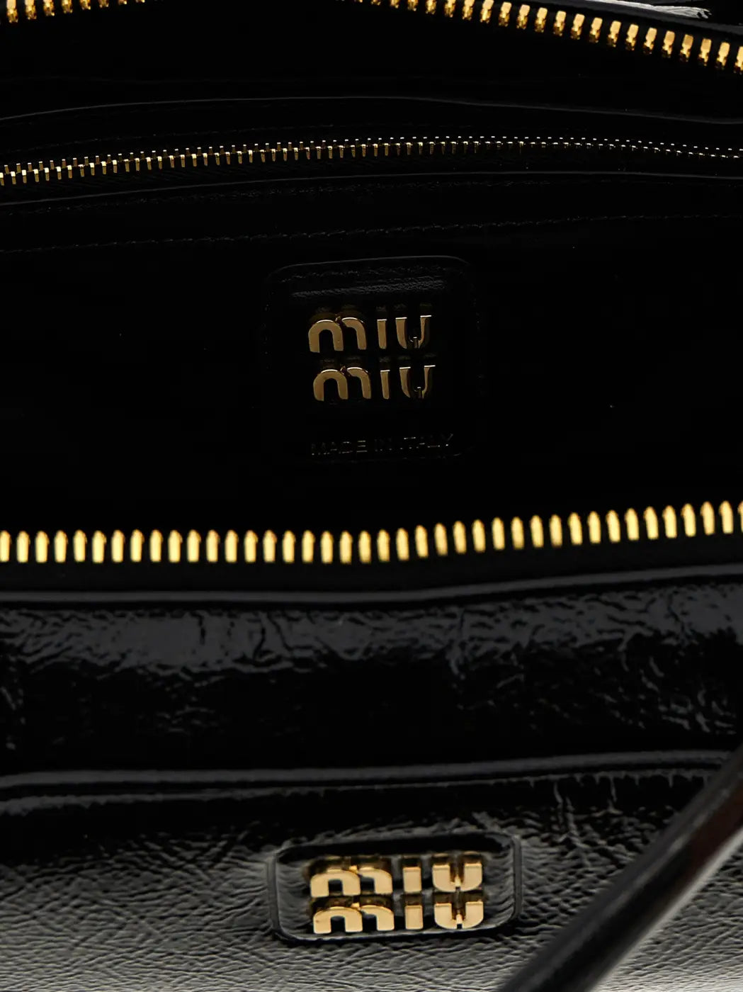 Miu Black Lamb Leather Handbag