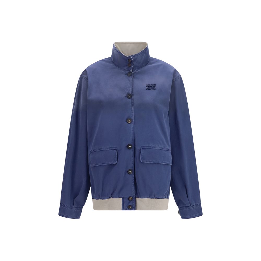 Miu Bomber Jackets - Blue Cotton