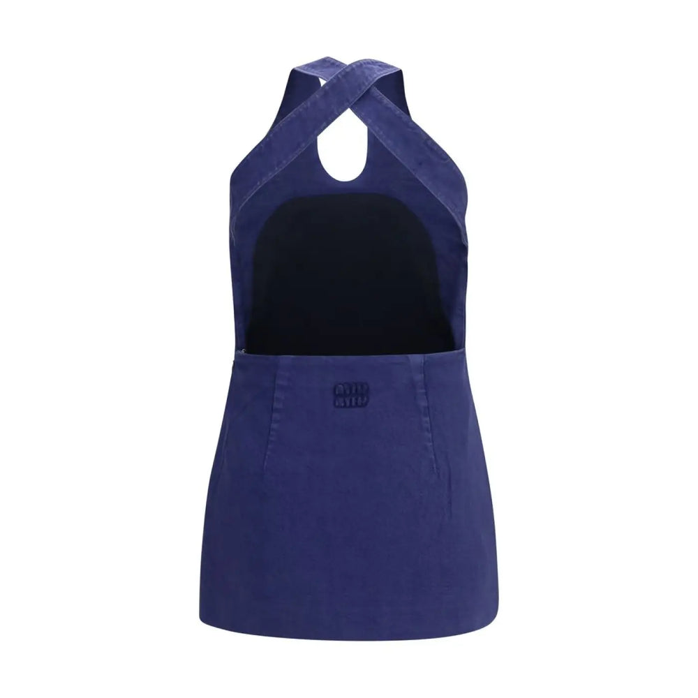 Miu Blue Cotton Casual Dress