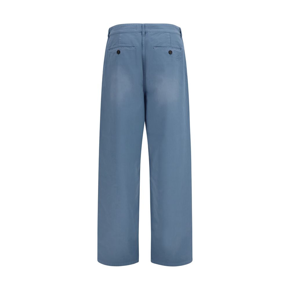 Miu Blue Cotton Casual Pants