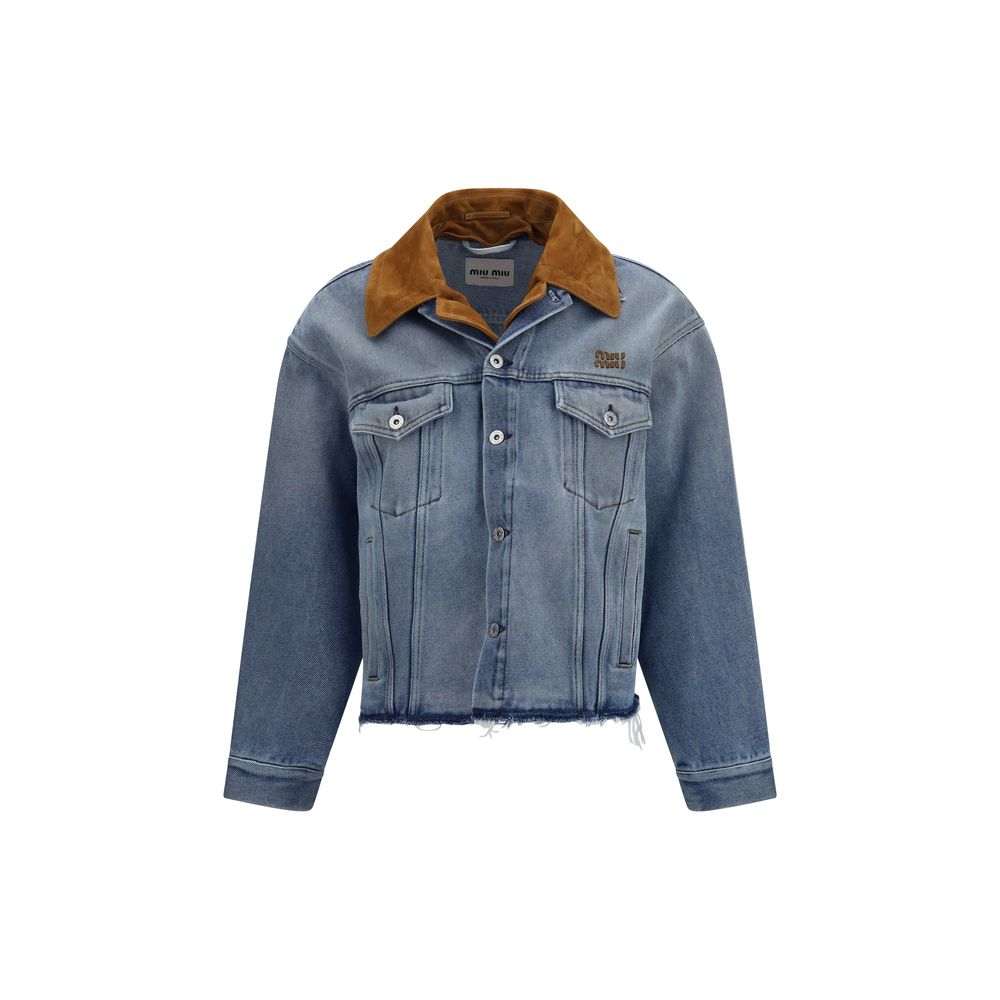 Miu Trucker Jackets - Blue Cotton Denim Jacket