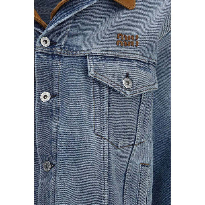 Miu Trucker Jackets - Blue Cotton Denim Jacket