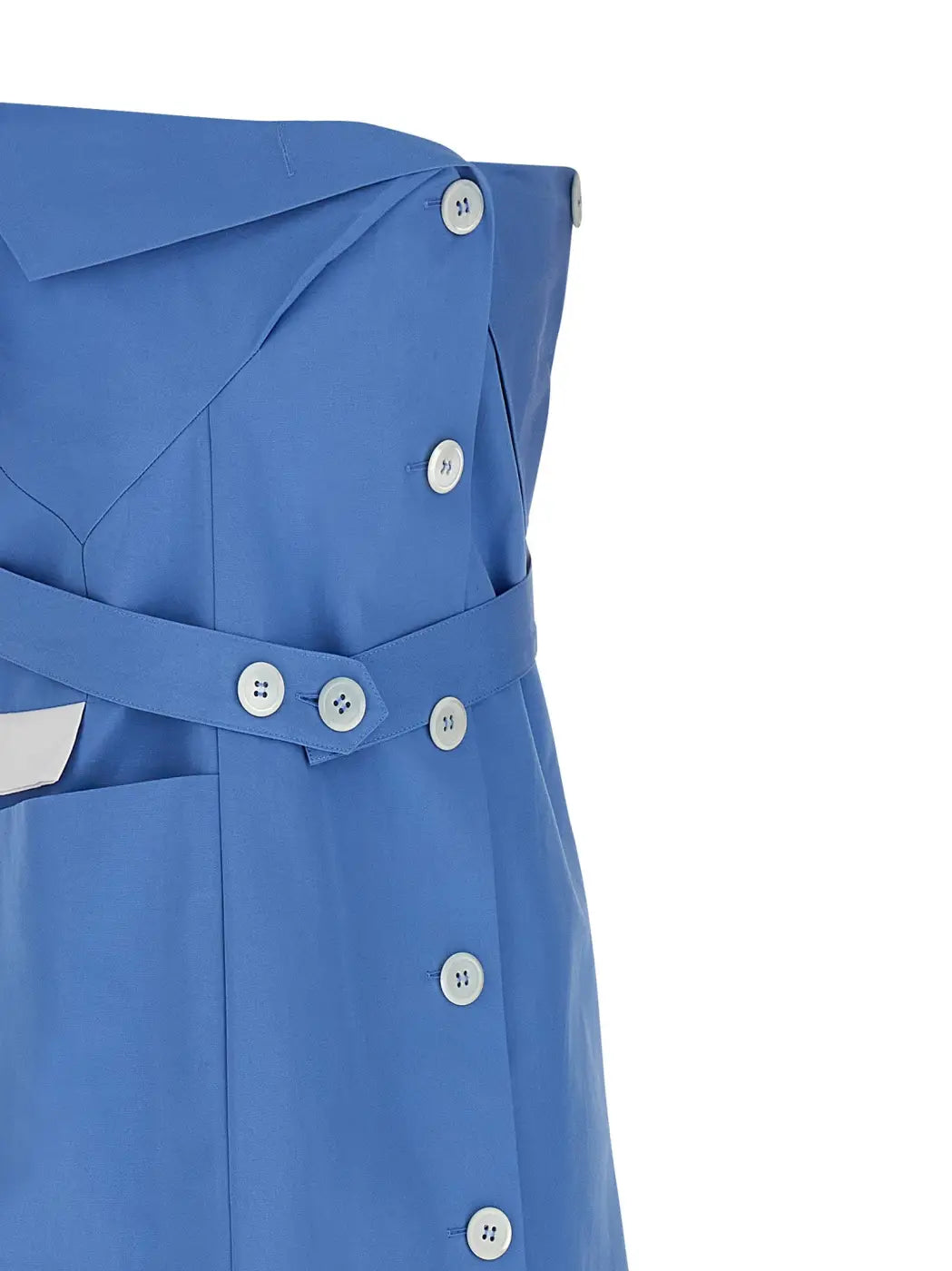 Miu Blue Cotton Short Dress