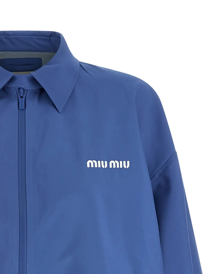 Miu Blue Recycled Polyester Shell Jacket