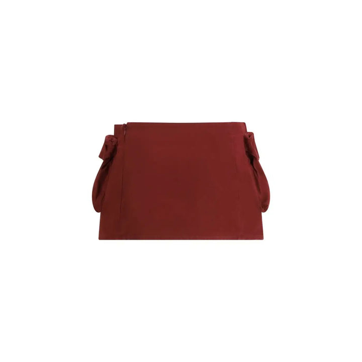 Miu Bordeaux Cotton Mini Skirt