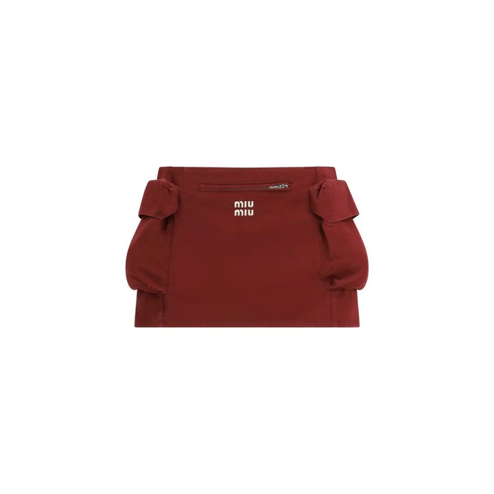 Miu Bordeaux Cotton Mini Skirt