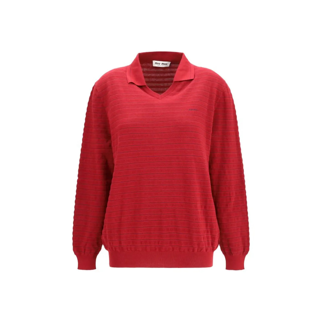 Miu Bordeaux Cotton Sweatshirt