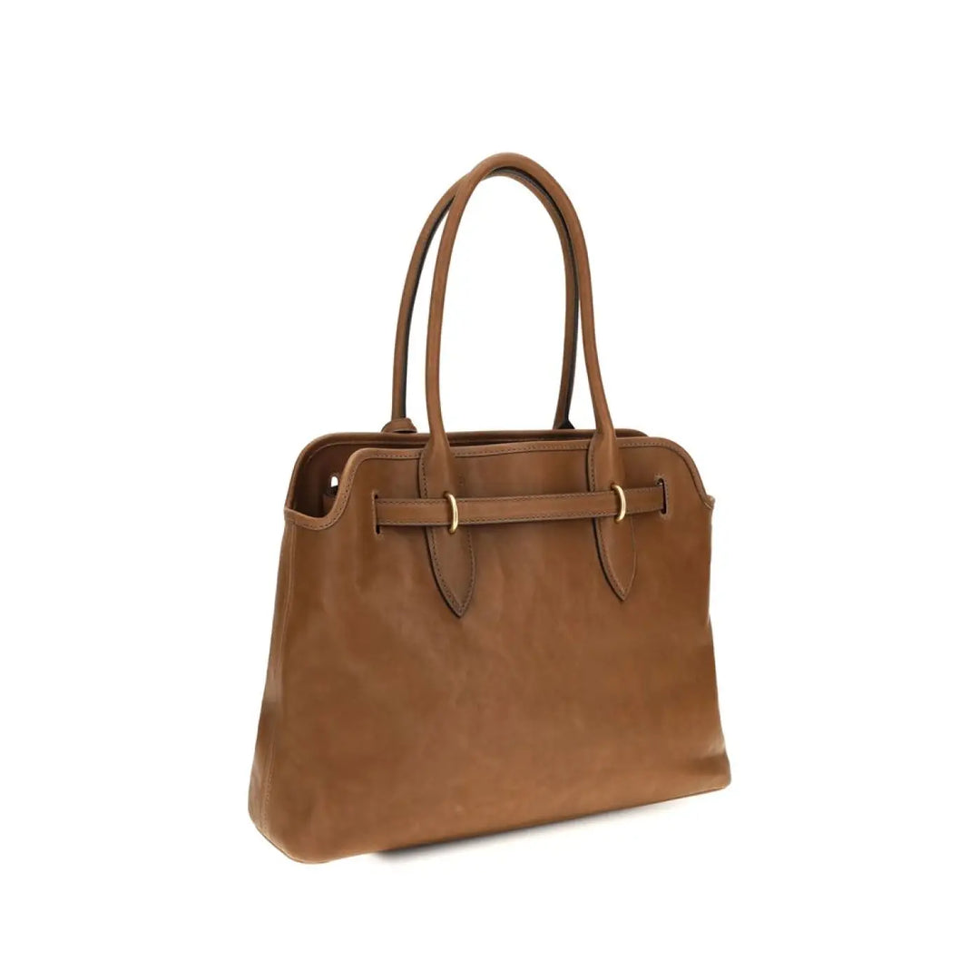Miu Brown Calf Leather Bos Taurus Shoulder Bag