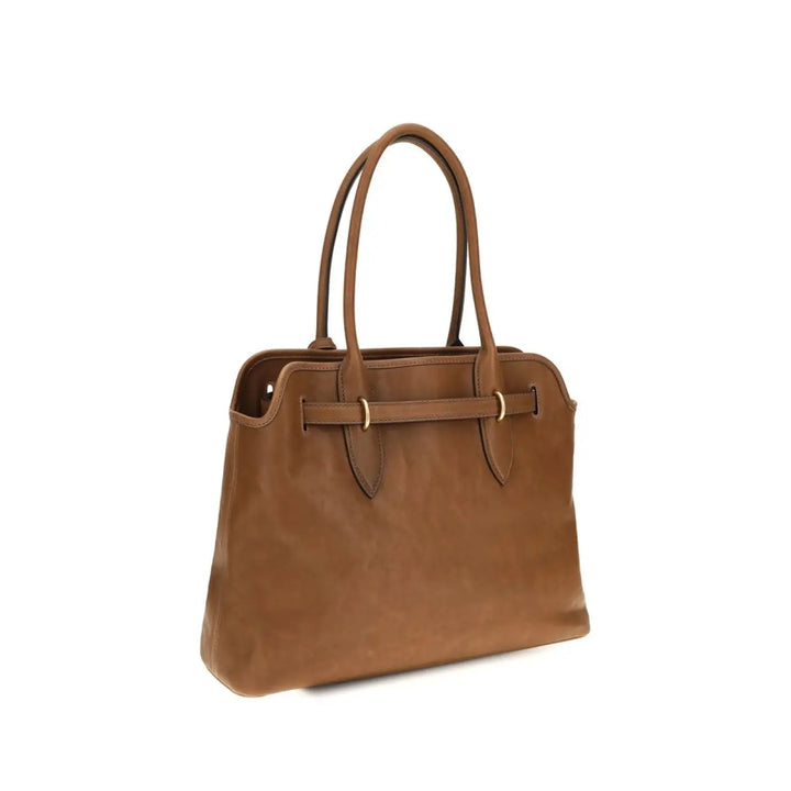 Miu Brown Calf Leather Bos Taurus Shoulder Bag