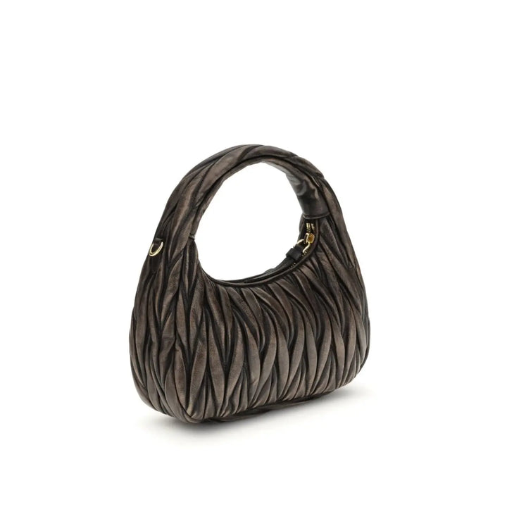 Miu Brown Calf Leather Bos Taurus Shoulder Bag