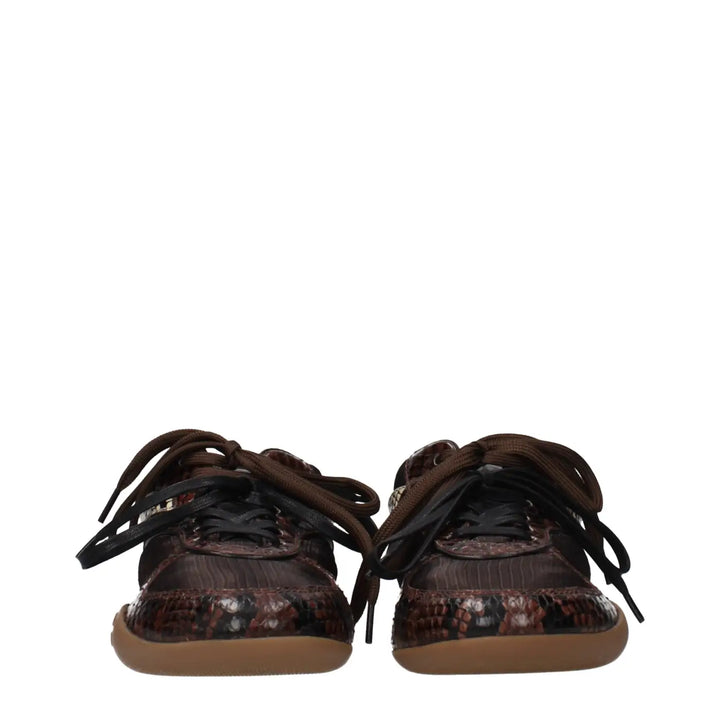 Miu Brown Fabric Low Top Sneakers