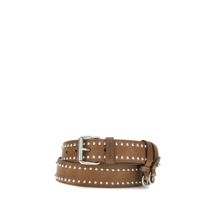 Miu Brown Suede Leather Regular Belt