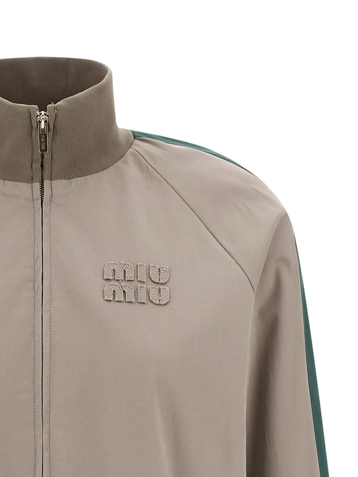 Miu Gray Cotton Bomber