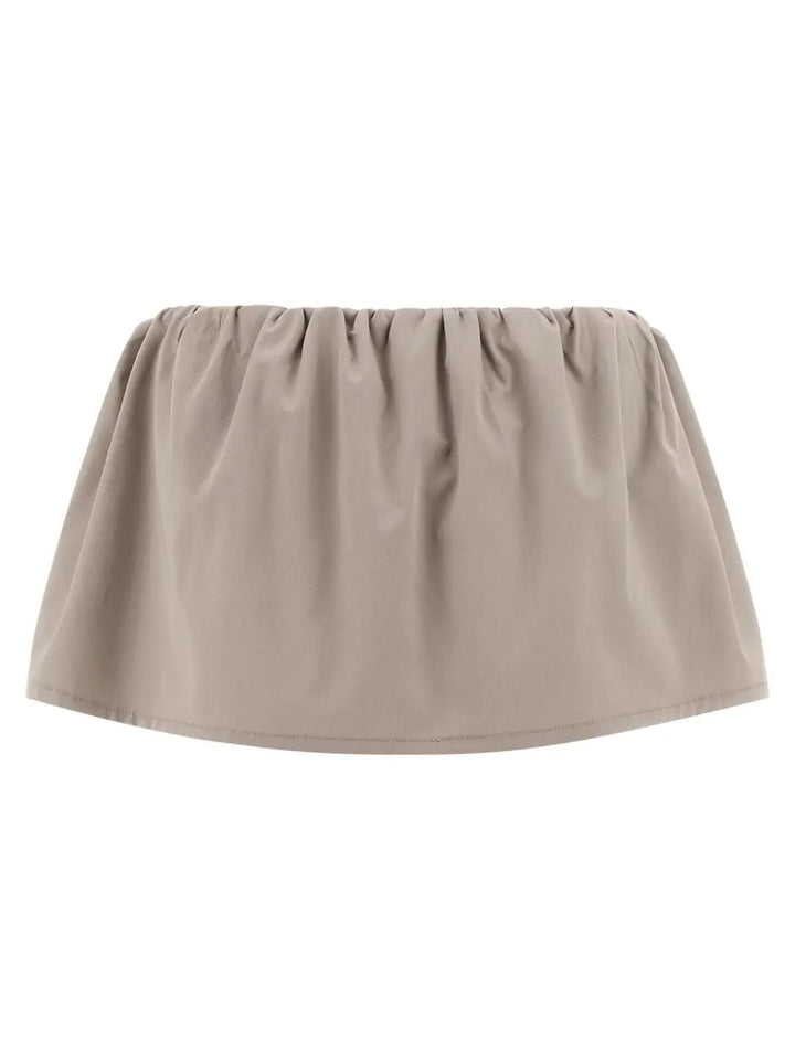 Miu Gray Cotton Long Skirt