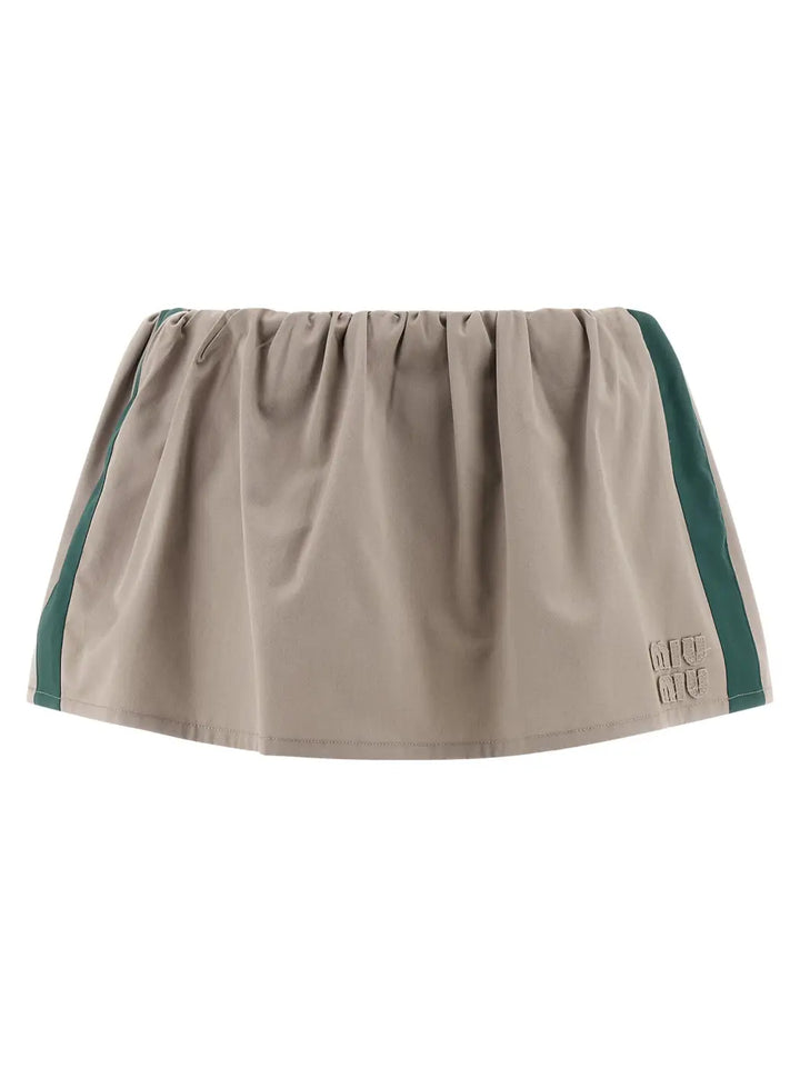 Miu Gray Cotton Long Skirt