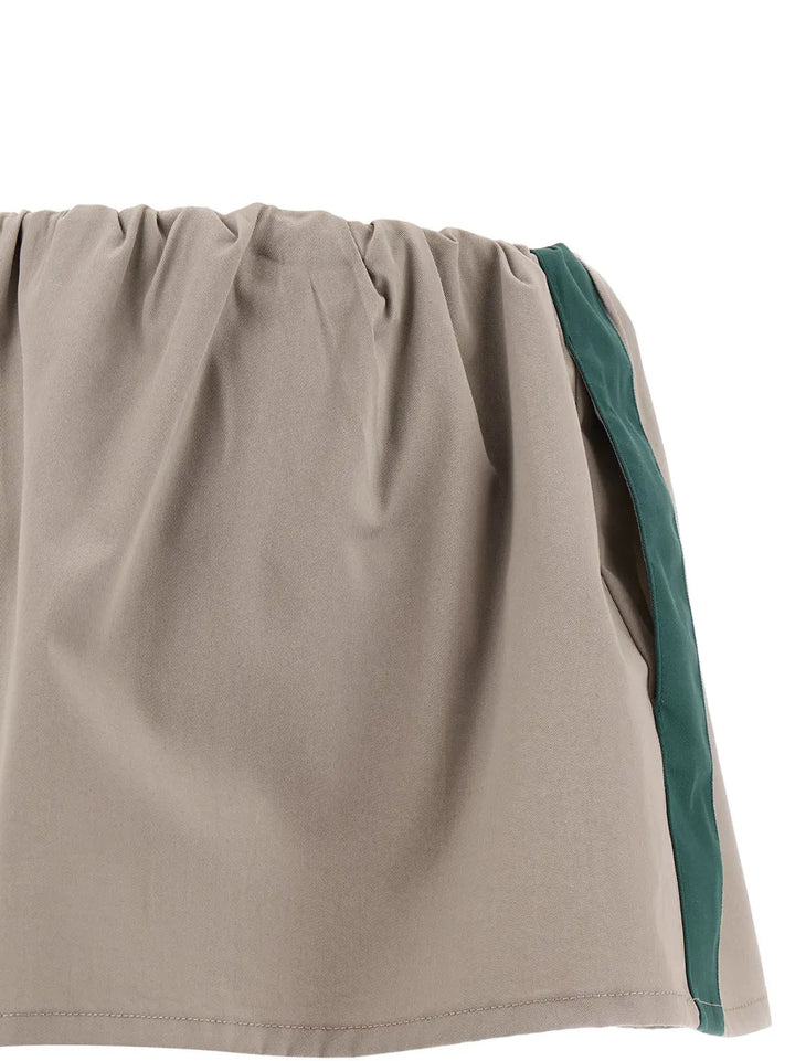 Miu Gray Cotton Long Skirt