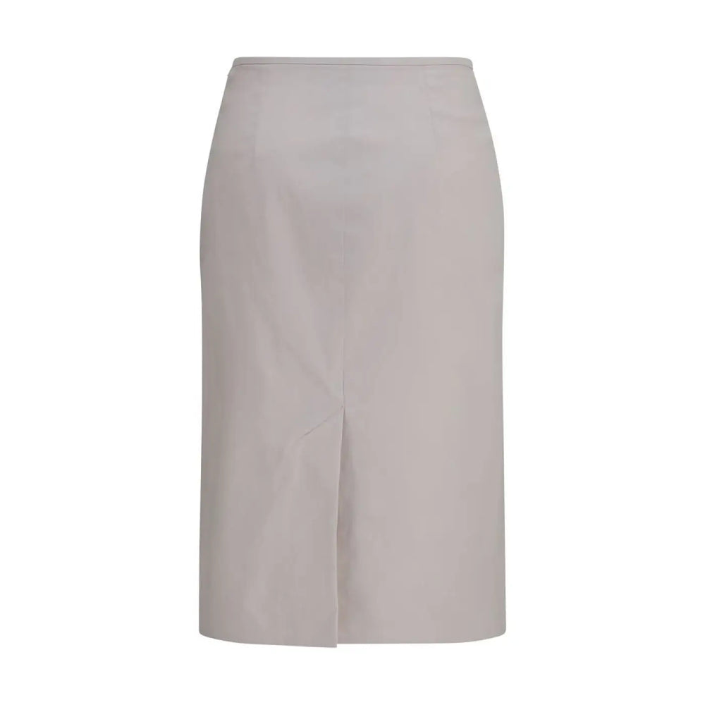 Miu Gray Cotton Midi Skirt