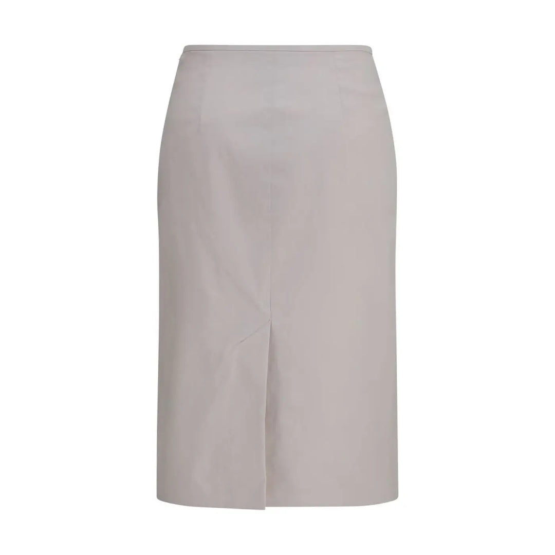 Miu Gray Cotton Midi Skirt