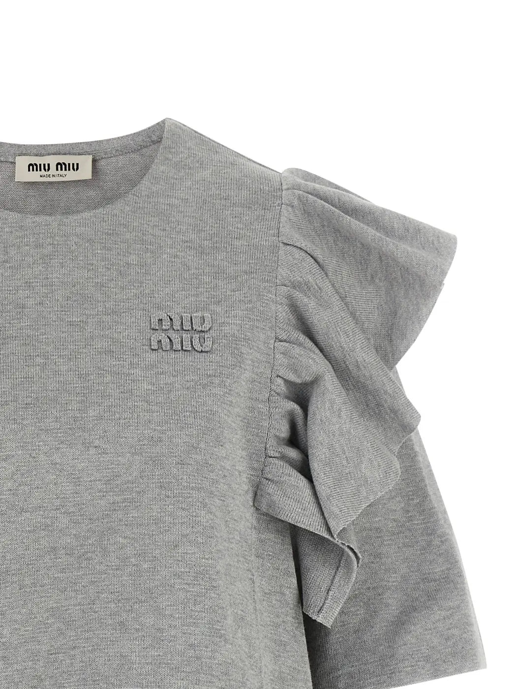 Miu Gray Cotton Short Dress